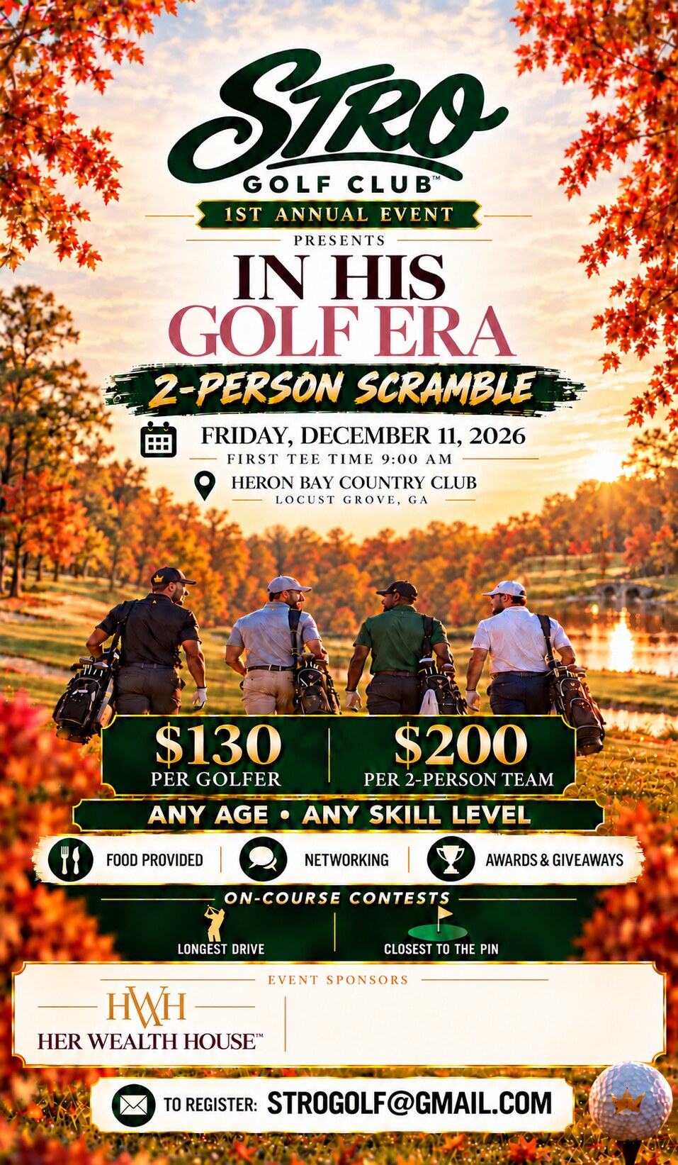 STRO Golf Club 1st Annual In His Golf Era two-person scramble flyer